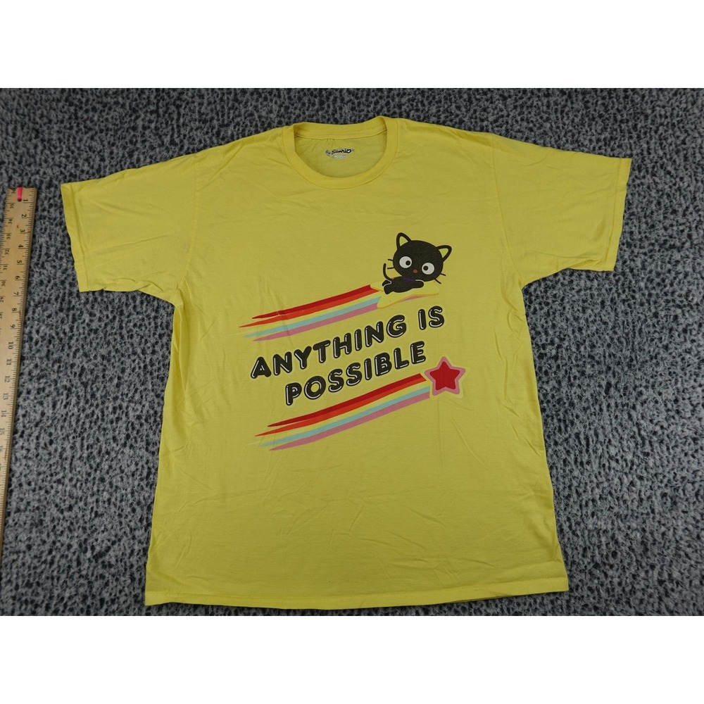 Sanrio Chococat T-Shirt Unisex Large Yellow Anything Is Possible Graphic